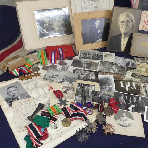 514 - A family group of WWII Medals and Memorabilia ; Stanley Whiteley was a performer for the Bentley Pla... 