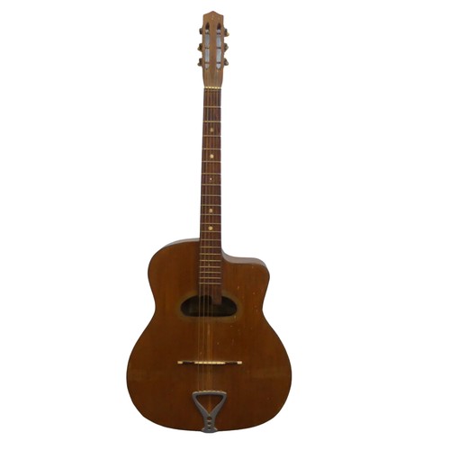 603 - A vintage 'Gypsy Jazz' style acoustic Guitar, six string, circa 1950's, bears Spanish label, overall... 