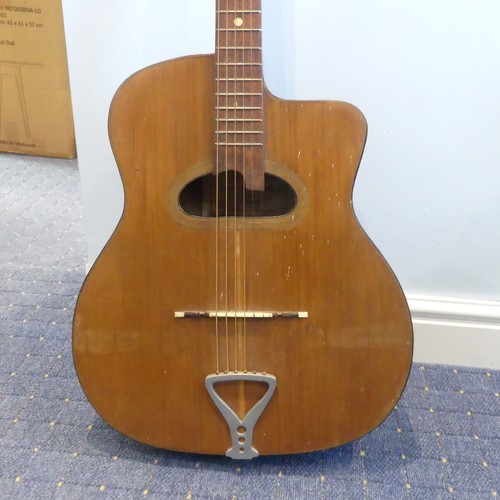 603 - A vintage 'Gypsy Jazz' style acoustic Guitar, six string, circa 1950's, bears Spanish label, overall... 