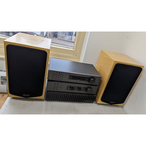 619 - A Quad Hi-Fi System including ; a 34 Control Unit Pre-Amp, a 306 Power Amplifier, a FM4 Tuner and a ... 