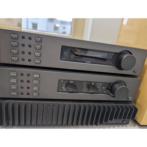 619 - A Quad Hi-Fi System including ; a 34 Control Unit Pre-Amp, a 306 Power Amplifier, a FM4 Tuner and a ... 