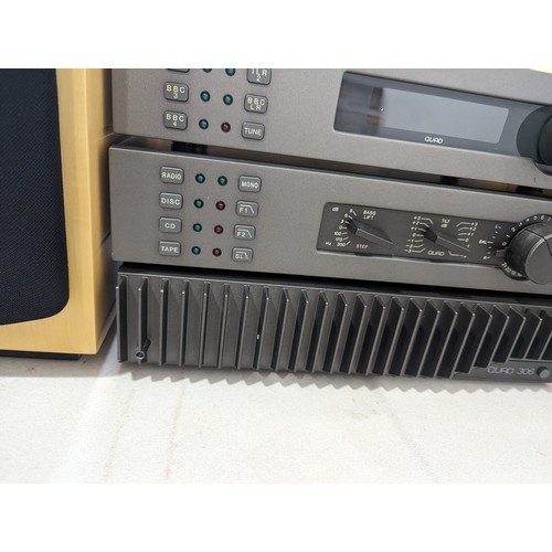 619 - A Quad Hi-Fi System including ; a 34 Control Unit Pre-Amp, a 306 Power Amplifier, a FM4 Tuner and a ... 