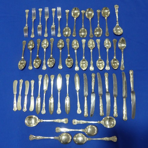 80 - A good quantity of silver plated Serving Flatware, including basting spoons, Soup ladles, cake tongs... 