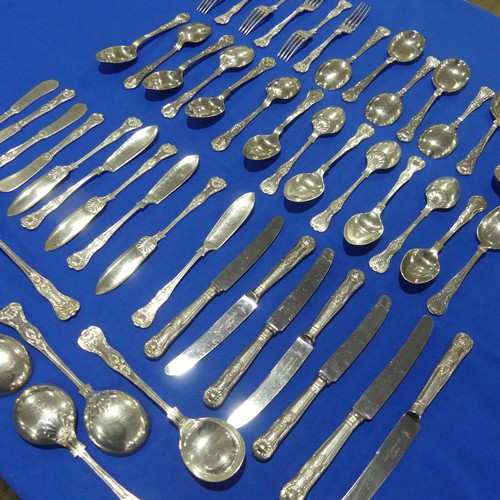 80 - A good quantity of silver plated Serving Flatware, including basting spoons, Soup ladles, cake tongs... 