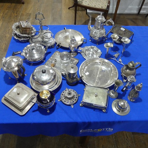 70 - A quantity of Silver Plate, including a pair of bottle coaster, teapot, bottle stand, etc., (a lot)... 