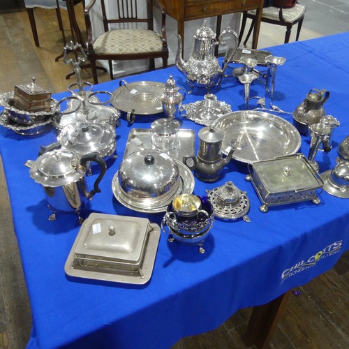 70 - A quantity of Silver Plate, including a pair of bottle coaster, teapot, bottle stand, etc., (a lot)... 