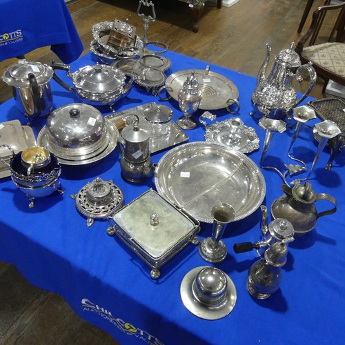 70 - A quantity of Silver Plate, including a pair of bottle coaster, teapot, bottle stand, etc., (a lot)... 