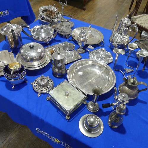 70 - A quantity of Silver Plate, including a pair of bottle coaster, teapot, bottle stand, etc., (a lot)... 