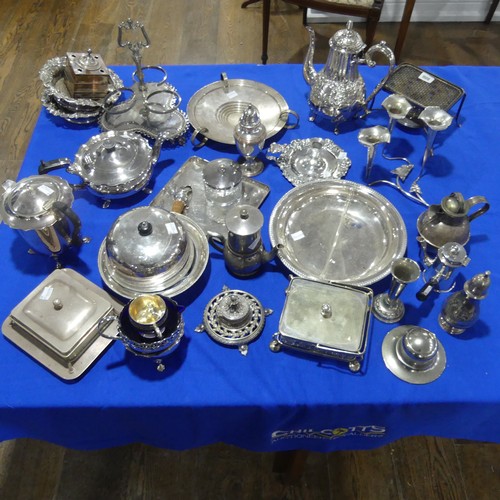 70 - A quantity of Silver Plate, including a pair of bottle coaster, teapot, bottle stand, etc., (a lot)... 