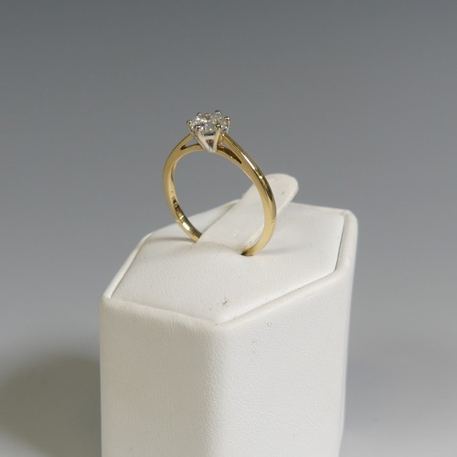 275 - A diamond solitaire Ring, the brilliant cut stone approx. o.62ct, six claw set in 18ct yellow gold, ... 