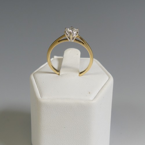 275 - A diamond solitaire Ring, the brilliant cut stone approx. o.62ct, six claw set in 18ct yellow gold, ... 