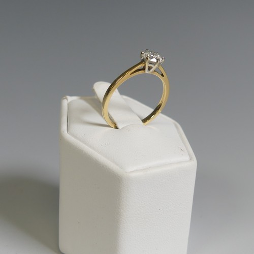 275 - A diamond solitaire Ring, the brilliant cut stone approx. o.62ct, six claw set in 18ct yellow gold, ... 