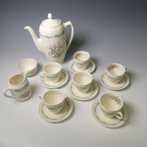 104 - A Royal Worcester chinoiserie dragon pattern part Coffee Set, comprising four Cans and six Saucers, ... 