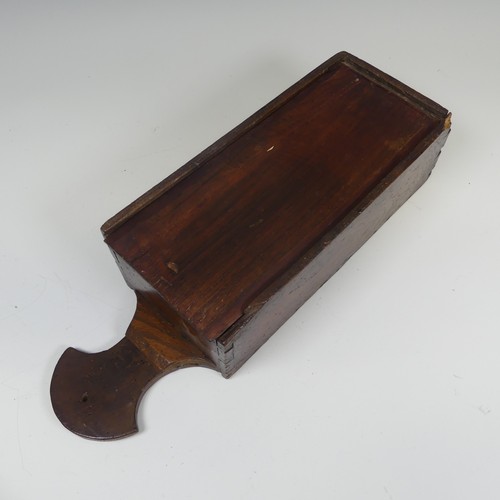 421 - A George III mahogany wall hanging candle Box, with heavily pierced scroll apron above tapering and ... 