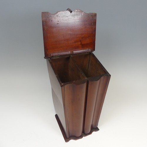 421 - A George III mahogany wall hanging candle Box, with heavily pierced scroll apron above tapering and ... 