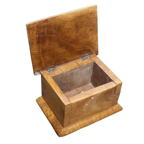 444 - An antique collection/donation Box, with fall front revealing fitted interior and hidden drawer, W 3... 