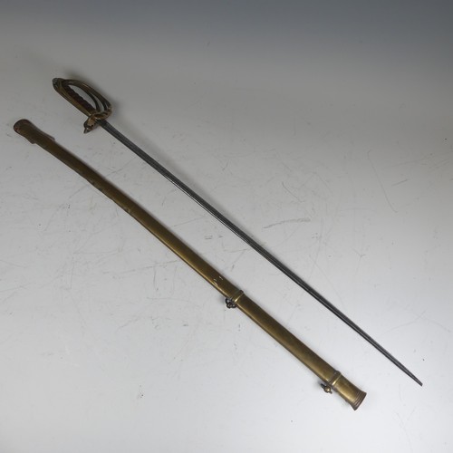 27 - A British 1822 pattern East India Company Officer's Sword, guard with Lion Cartouche and with a bras... 