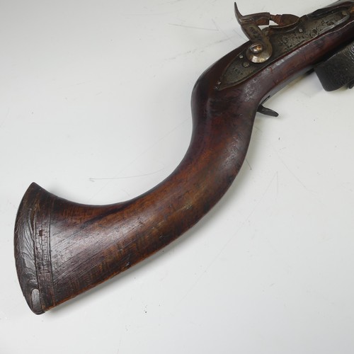 30 - An early 19th century percussion Jezail Musket, lock plate dated '1808' and stamped with East India ... 