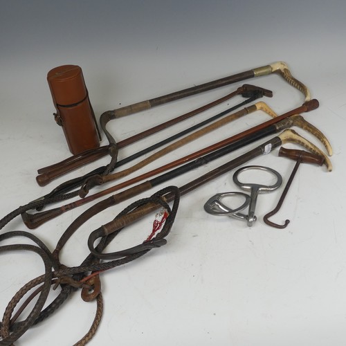 346 - A silver mounted riding Crop by 'Whippy Saddler, London', together with another silver mounted ridin... 