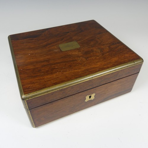 348 - A 19th century mahogany and brass bound campaign writing Slope, of small proportions, hinged top con... 