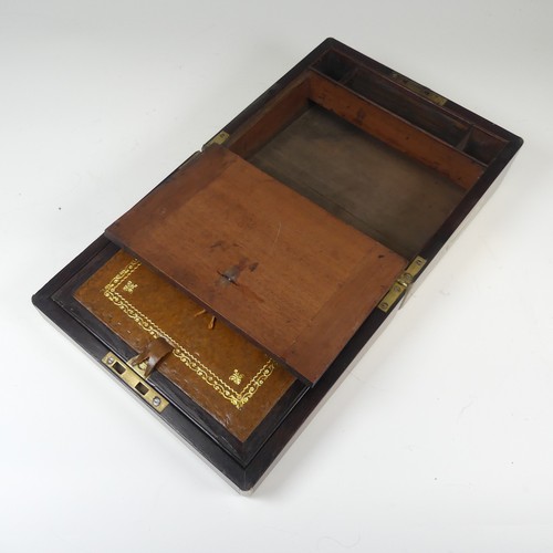 348 - A 19th century mahogany and brass bound campaign writing Slope, of small proportions, hinged top con... 