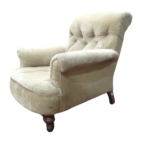 342 - A Howard-style upholstered club Armchair, W 82 cm x H 83 cm x D 97 cm.