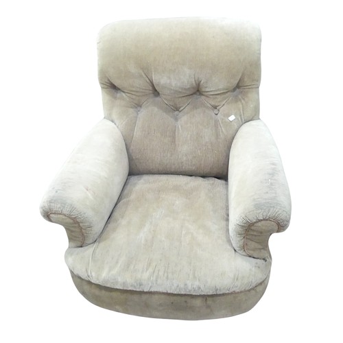 342 - A Howard-style upholstered club Armchair, W 82 cm x H 83 cm x D 97 cm.