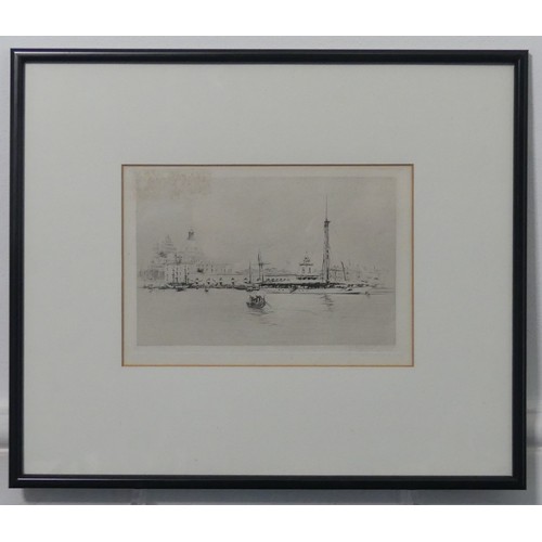 233 - William Walcot (Scottish, 1874-1943), two etchings of Venetian scenes, Library of St. Marks, 11.5cm ... 