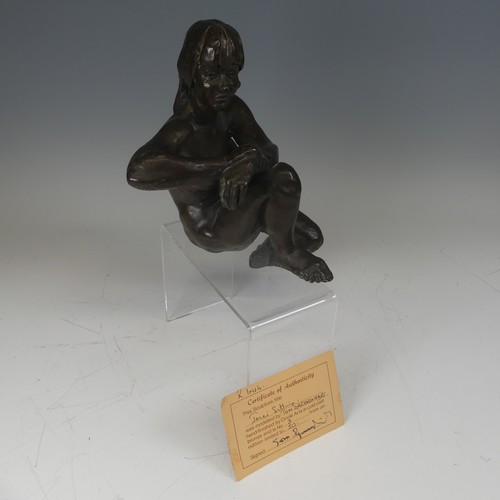 285 - A bronze nude Figure by Tom Greenshields; limited edition of 2 out of 50 'Jacci Sitting', with signe... 