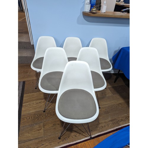 315 - Charles and Ray Eames for Vitra; a set of six DSR 'Eames Plastic Chairs', With signature 'Eiffel' ch... 