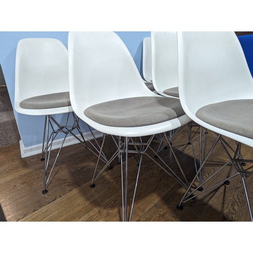 315 - Charles and Ray Eames for Vitra; a set of six DSR 'Eames Plastic Chairs', With signature 'Eiffel' ch... 