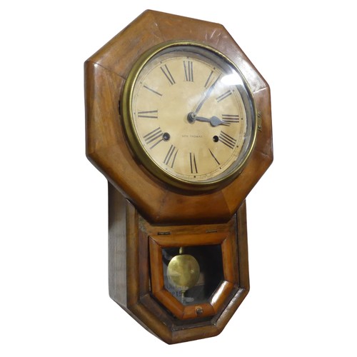 294 - An early 20th century Wall Clock by Seth Thomas, with octagonal case, W 31 cm x H 50 cm.... 