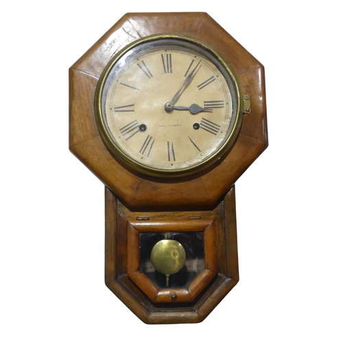 294 - An early 20th century Wall Clock by Seth Thomas, with octagonal case, W 31 cm x H 50 cm.... 