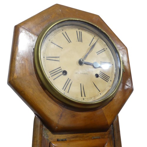 294 - An early 20th century Wall Clock by Seth Thomas, with octagonal case, W 31 cm x H 50 cm.... 