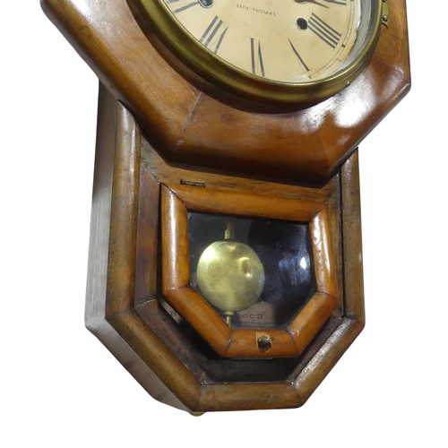 294 - An early 20th century Wall Clock by Seth Thomas, with octagonal case, W 31 cm x H 50 cm.... 