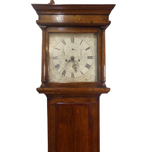 295 - A George III oak 8-day Longcase Clock, signed George Parker, Wisbeach (Wisbech), with two-weight mov... 