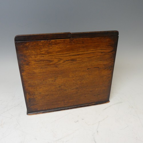 516 - An early 20th century oak Stationery Box, with fitted interior, W 30.5 cm x H 27 cm x D 16 cm.... 