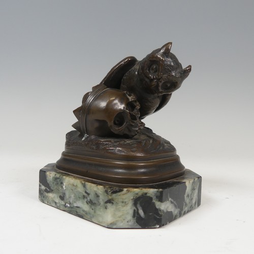 286 - Jean-Baptiste Clesinger (French 1814-1883) - Rien, bronze desk-weight, in the form of an Owl perched... 