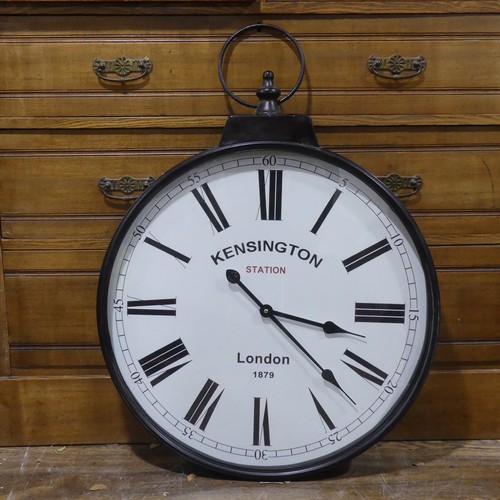 309 - A large Kensington station style wall Clock, H 70 cm.