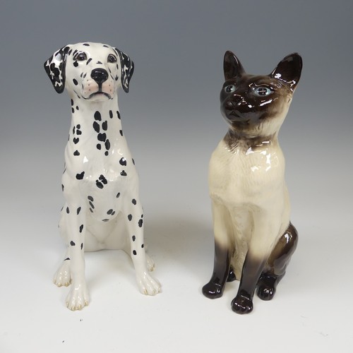 138 - A large Beswick Pottery model of a Dalmation, model number 2271, factory marks to base, H 35 cm, tog... 