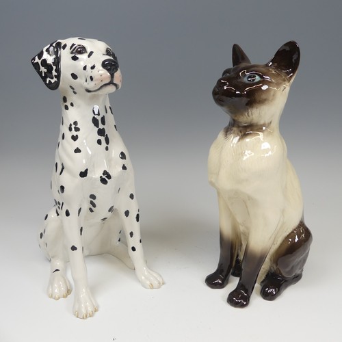 138 - A large Beswick Pottery model of a Dalmation, model number 2271, factory marks to base, H 35 cm, tog... 