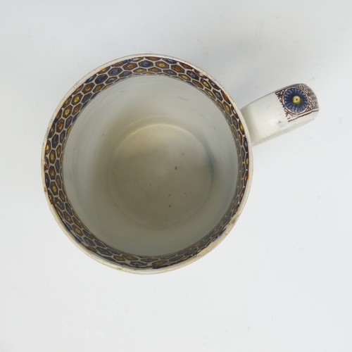 155 - A late 18thC pearlware Duke of York Mug, with hand coloured transfer print and inscription for 'His ... 