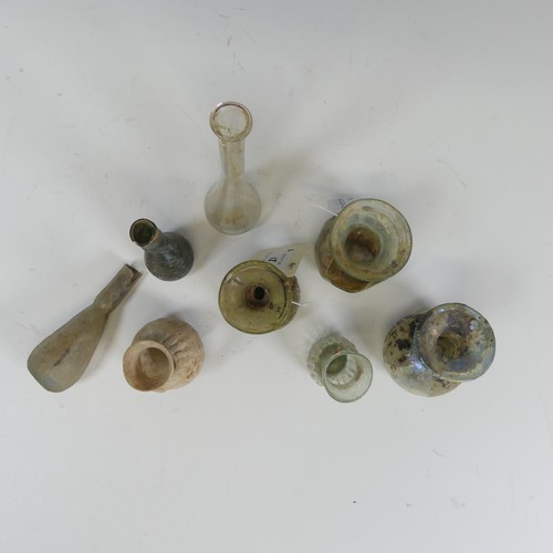 181 - A small quantity of Roman glassware and Vessels, including irridescent examples, Unguentariums, gree... 