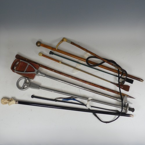 331 - A Swaine & Adeney riding Crop, together with a small quantity of walking sticks, shooting sticks... 