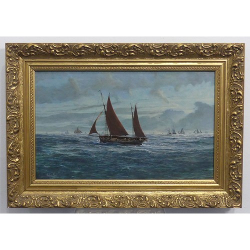 244 - Anthony Buckley (British, 20th century), North Sea Cod Quest, oil on board, signed, 25cm x 40.5cm, f... 