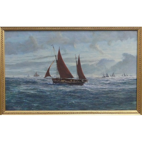 244 - Anthony Buckley (British, 20th century), North Sea Cod Quest, oil on board, signed, 25cm x 40.5cm, f... 