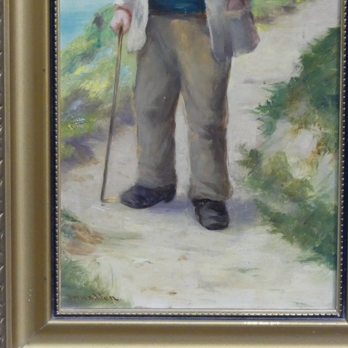 246 - David Wood Haddon (Exh. 1884-1914), Portrait of fisherman, oil on board, signed “D. W. Haddon”, 20cm... 