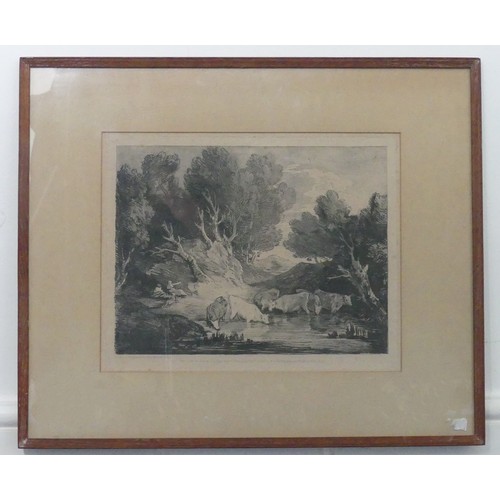 252 - After Thomas Gainsborough (1727-1788) A Watering Place, etching with aquatint, originally published ... 