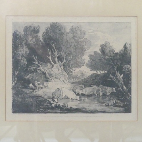 252 - After Thomas Gainsborough (1727-1788) A Watering Place, etching with aquatint, originally published ... 