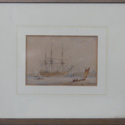 255 - Attributed to Nicholas Matthew Condy (1816-1851), Fishing boats at anchor, watercolour on paper, 10.... 